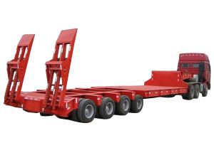150t 4 لائنز 8 محیقین ہیوی ڈیوٹی کا سامان اور خصوصی نقل و حرکت کم بستر سیمی ٹریلر ملٹی اکیل Lowboy ٹرک ٹریلر